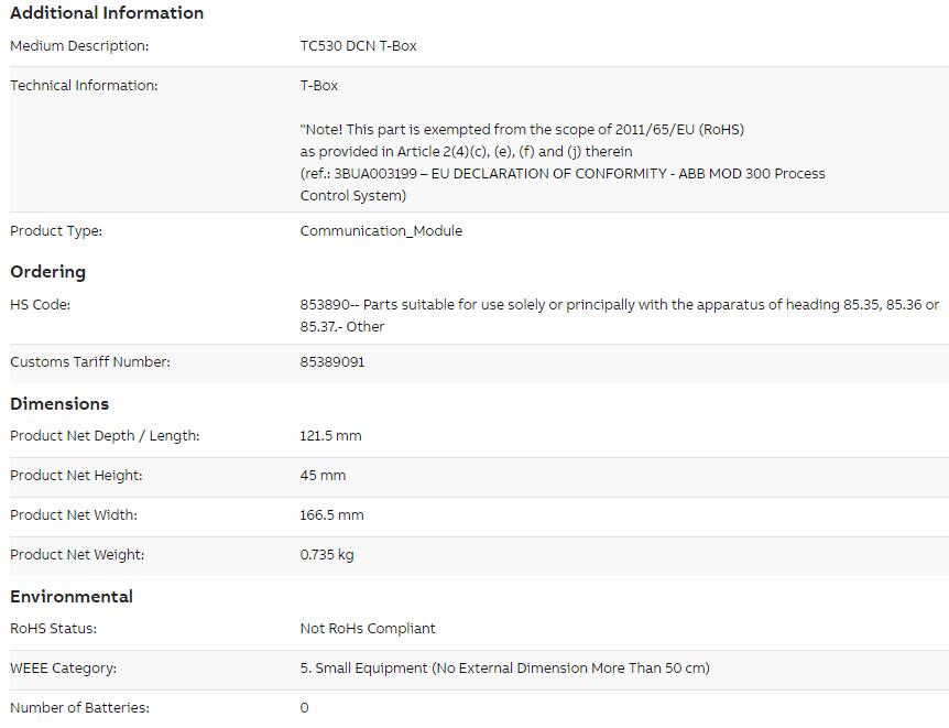 ABB TC530 3BUR000101R1